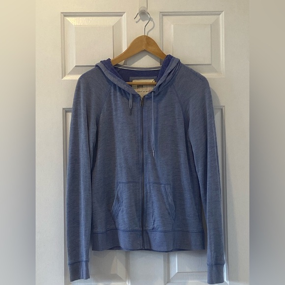 Garage Tops - Garage Blue Zip-Up Hoodie Women’s L – Lightweight Fall Jacket